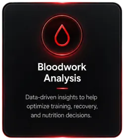Bloodwork Analysis — Data-driven insights to help optimize training, recovery, and nutrition decisions.